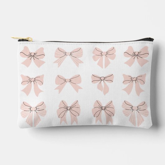 Cute Coquette Bow Pink Blush Zubehörtasche (Vorderseite)