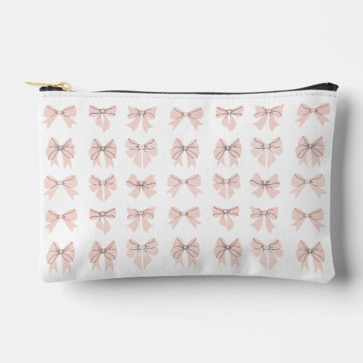 Cute Coquette Bow Pink Blush Zubehörtasche (Vorderseite)