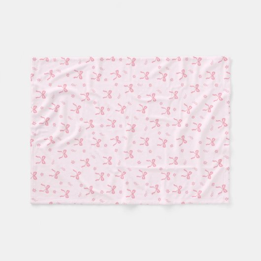 Cute Coquette Bows and Blossoms Fleecedecke (Vorderseite (Horizontal))
