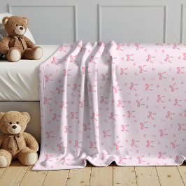 Cute Coquette Bows and Blossoms Fleecedecke