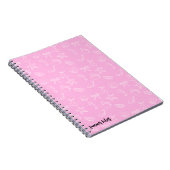 Cute Coquette Bows and Cherries Pattern Notebook Notizblock (Rechte Seite)