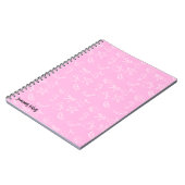Cute Coquette Bows and Cherries Pattern Notebook Notizblock (Linke Seite)