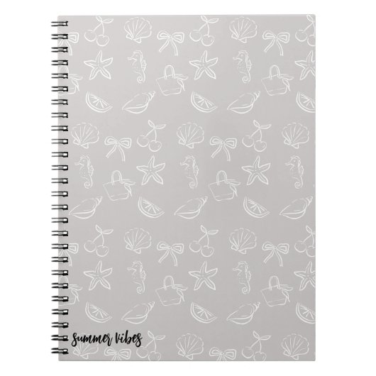 Cute Coquette Bows and Cherries Pattern Notebook Notizblock (Vorderseite)