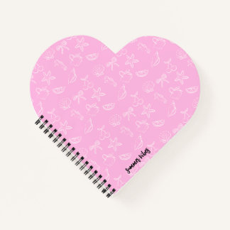 Cute Coquette Bows and Cherries Pattern Notebook Notizblock