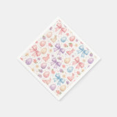 Cute Coquette Bunny & Pink Bows Easter Napkins Serviette (Ecke)