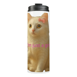 Cute Coquette Cat I'm Just a Girl Aesthetic  Thermosbecher