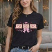 Cute Coquette Pink Gingham XOXO Valentine's Day T-Shirt
