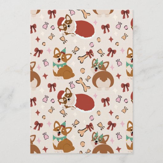 Cute Corgi Christmas Holiday Seamless Pattern Einladung (Vorderseite)