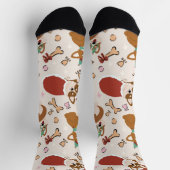Cute Corgi Christmas Holiday Seamless Pattern Socken (Oben)