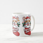 Cute Corgi Christmas Mug – Paw-liday Cheer Coffee Kaffeetasse (VorderseiteRechts)