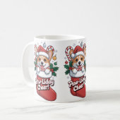 Cute Corgi Christmas Mug – Paw-liday Cheer Coffee Kaffeetasse (Vorderseite Links)