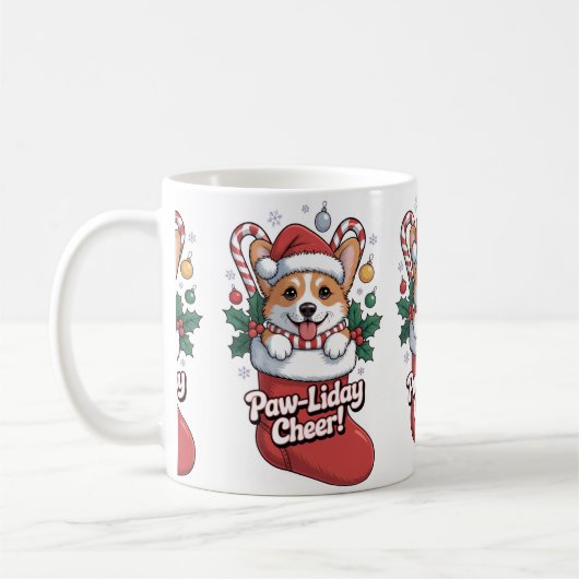Cute Corgi Christmas Mug – Paw-liday Cheer Coffee Kaffeetasse (Links)