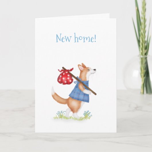 Cute corgi corgi moving home card karte (Vorderseite)