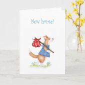Cute corgi corgi moving home card karte (Gelbe Blume)
