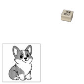 Cute Corgi Dog 1x1 Gummistempel (Stempel)