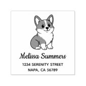 Cute Corgi Dog Address Permastempel (Design)