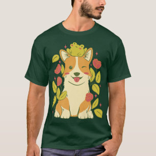 Cute Corgi Dog And Frog-719 T-Shirt