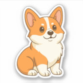 Cute Corgi Dog Aufkleber (Vorderseite)
