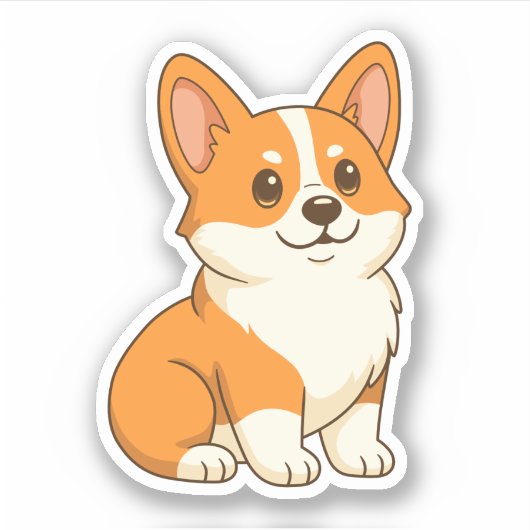 Cute Corgi Dog Aufkleber (Vorderseite)