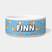 Cute Corgi Dog Bowls | Personalized Puppy Napf (Vorderseite)