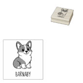 Cute Corgi Dog Custom Name Gummistempel (Stempel)