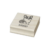 Cute Corgi Dog Custom Name Gummistempel (Stempel)