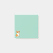 Cute Corgi Dog Green Post-it Klebezettel (Vorderseite)