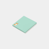 Cute Corgi Dog Green Post-it Klebezettel (angewinkelt)