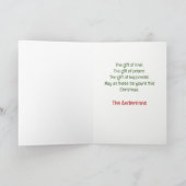 Cute Corgi Dog in a Red Hat with Christmas Tree Karte (Innenseite)