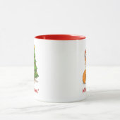 Cute Corgi Dog in a Red Hat with Christmas Tree Tasse (Zentrum)