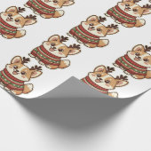 Cute Corgi Dog in Ugly Christmas Sweater Gift Wrap Geschenkpapier (Ecke)