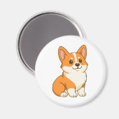 Cute Corgi Dog Magnet (Vorderseite/Rückseite)