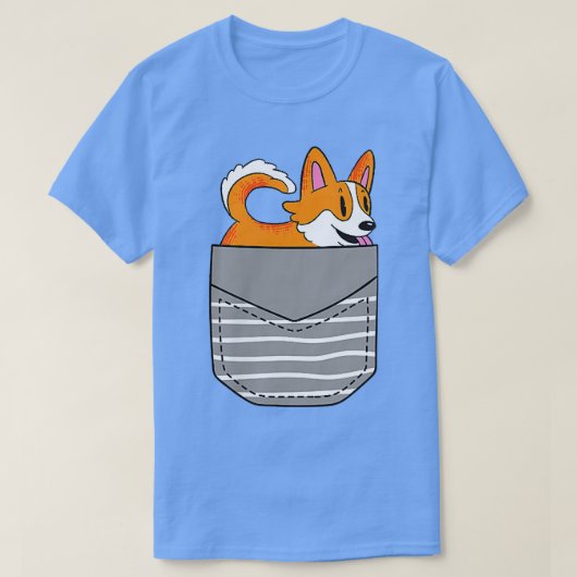 Cute Corgi Dog Pocket T-Shirt (Design vorne)