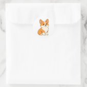 Cute Corgi Dog Runder Aufkleber (Tasche)