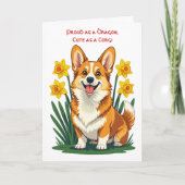 Cute Corgi Dog With Daffodils Karte (Vorderseite)