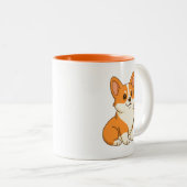 Cute Corgi Dog Zweifarbige Tasse (VorderseiteRechts)
