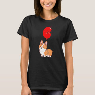 Cute Corgi Pembroke 6th Birthday Kids Balloon Part T-Shirt