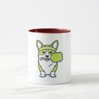 Cute Corgi Pickleball Player Illustration-- Funny  Tasse
