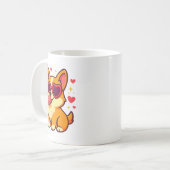 Cute Corgi Valentine Puppy With Heart Sungles  Kaffeetasse (Vorderseite Links)