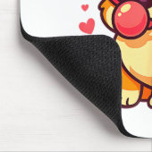 Cute Corgi Valentine Puppy With Heart Sungles  Mousepad (Ecke)