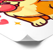 Cute Corgi Valentine Puppy With Heart Sungles  Poster (Ecke)