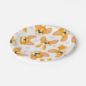 Cute Corgi with Hearts Birthday Pappteller (Schrägansicht)