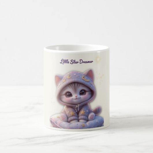 Cute Cosmic Cat Mug – Pastel Galaxy Kitten Kaffeetasse (Mittel)