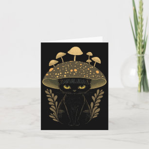 Cute Cottagecore Aesthetic Cat Mushroom Women Kids Karte