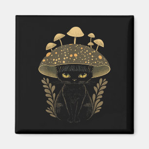 Cute Cottagecore Aesthetic Cat Mushroom Women Kids Magnet