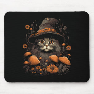 Cute Cottagecore Aesthetic Cat Mushroom Women Kids Mousepad