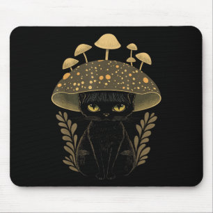 Cute Cottagecore Aesthetic Cat Mushroom Women Kids Mousepad