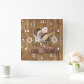 Cute Country bee farmhouse wall decor Quadratische Wanduhr (Zuhause)