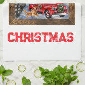 Cute Country Christmas Holiday Farm Kitchen Towel Geschirrtuch (Gefaltet)