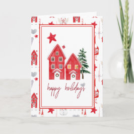 Cute Country Christmas Holiday Folded Card Feiertagskarte